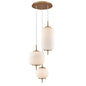 DVI Lighting - DVP40057BR-RIO - Three Light Pendant - Mount Pearl - Brass With Ribbed Opal Glass