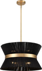 DVI Lighting - DVP43605BR-BK - Six Light Pendant - Ellesmere - Brass With Black Shade