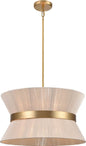 DVI Lighting - DVP43605BR-OAT - Six Light Pendant - Ellesmere - Brass With Oat Shade