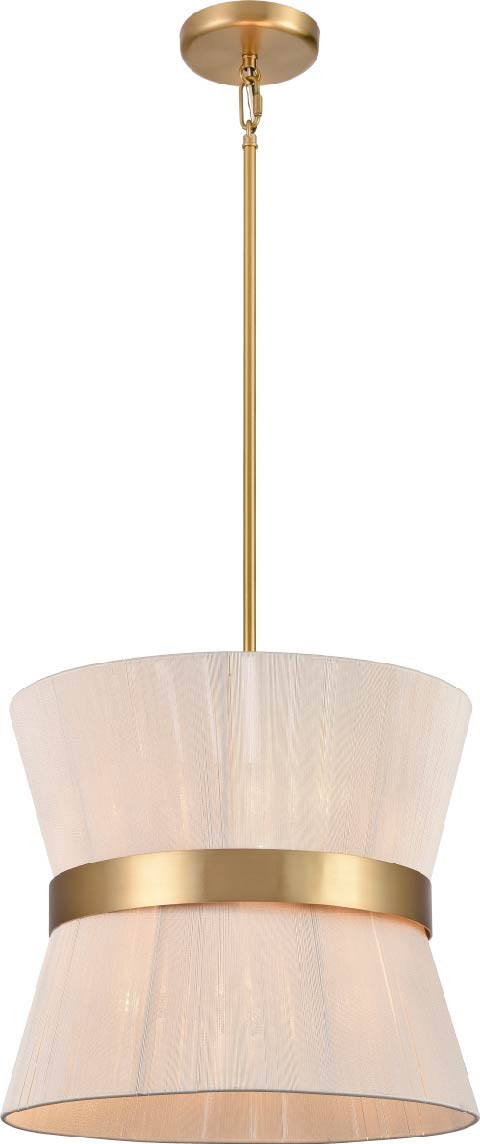 DVI Lighting - DVP43620BR-OAT - Six Light Pendant - Ellesmere - Brass With Oat Shade