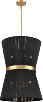DVI Lighting - DVP43648BR-BK - Six Light Foyer Pendant - Ellesmere - Brass And Black Shade