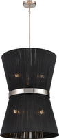 DVI Lighting - DVP43648SN-BK - Six Light Foyer Pendant - Ellesmere - Satin Nickel With Black Shade