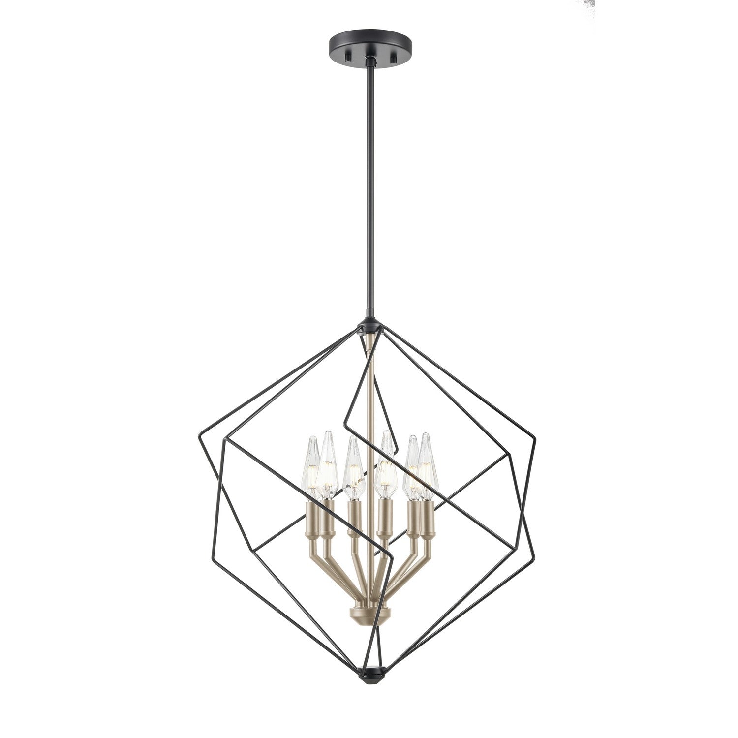 DVI Lighting - DVP44905BN+EB - Six Light Pendant - Ashoona - Buffed Nickel And Ebony