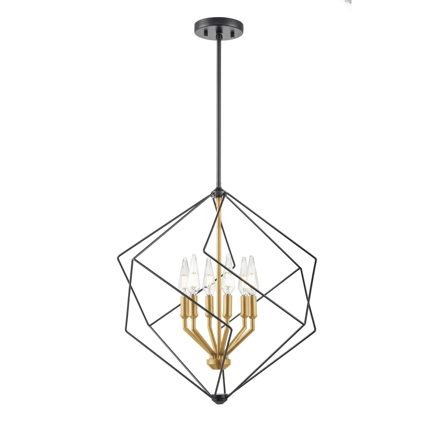 DVI Lighting - DVP44905BR+EB - Six Light Pendant - Ashoona - Brass And Ebony