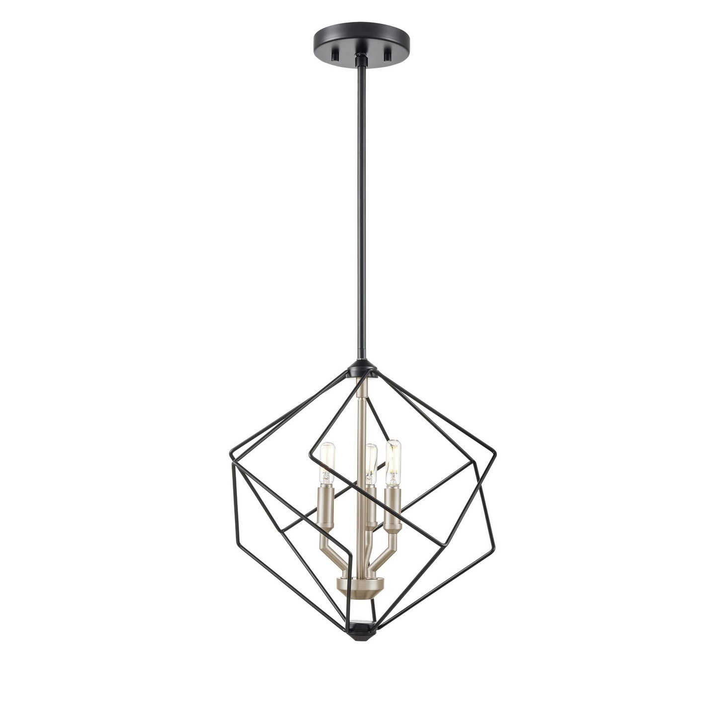 DVI Lighting - DVP44920BN+EB - Three Light Pendant - Ashoona - Buffed Nickel And Ebony