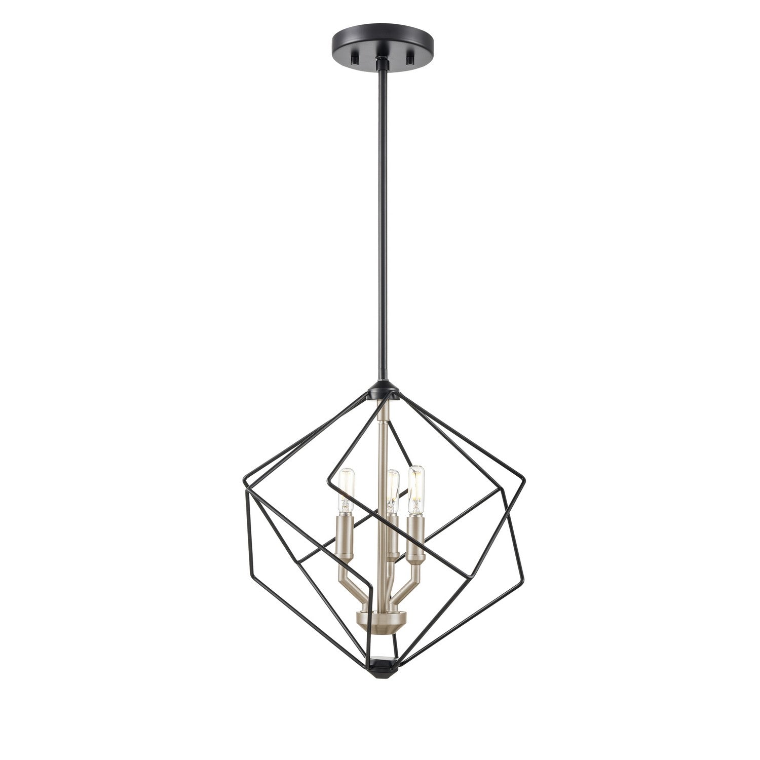 DVI Lighting - DVP44920BN+EB - Three Light Pendant - Ashoona - Buffed Nickel And Ebony