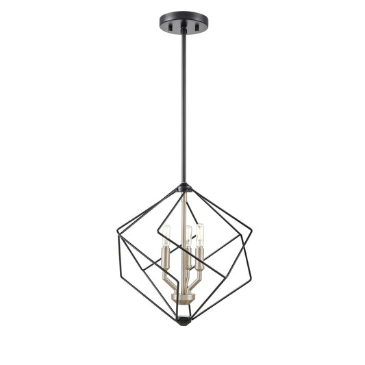DVI Lighting - DVP44920BN+EB - Three Light Pendant - Ashoona - Buffed Nickel And Ebony