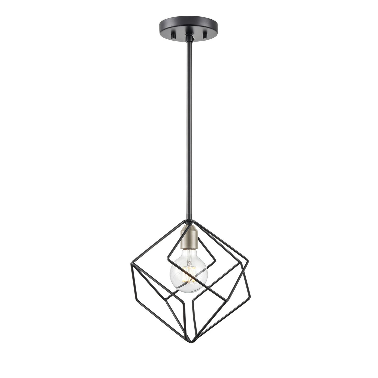 DVI Lighting - DVP44921BN+EB - One Light Pendant - Ashoona - Buffed Nickel And Ebony