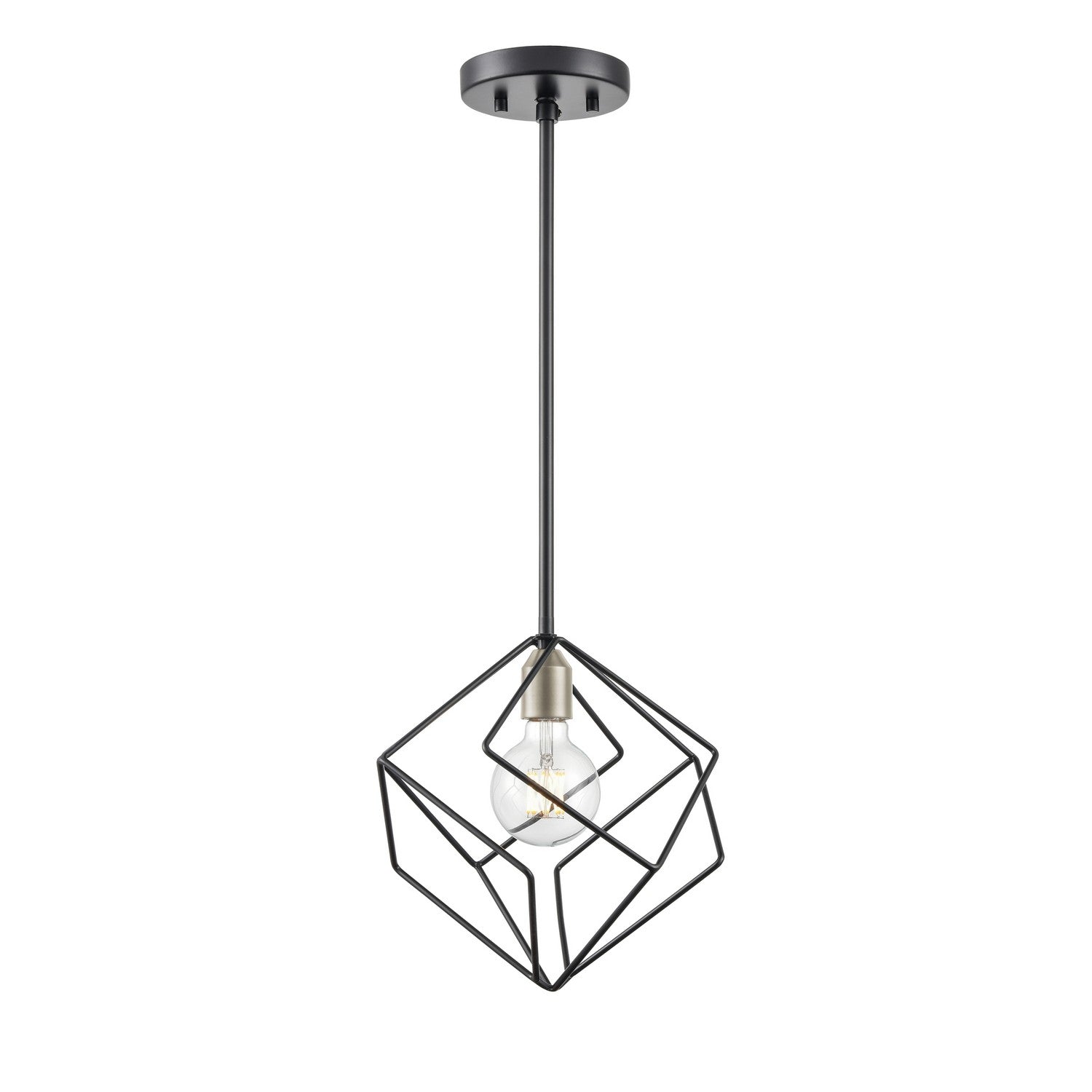 DVI Lighting - DVP44921BN+EB - One Light Pendant - Ashoona - Buffed Nickel And Ebony
