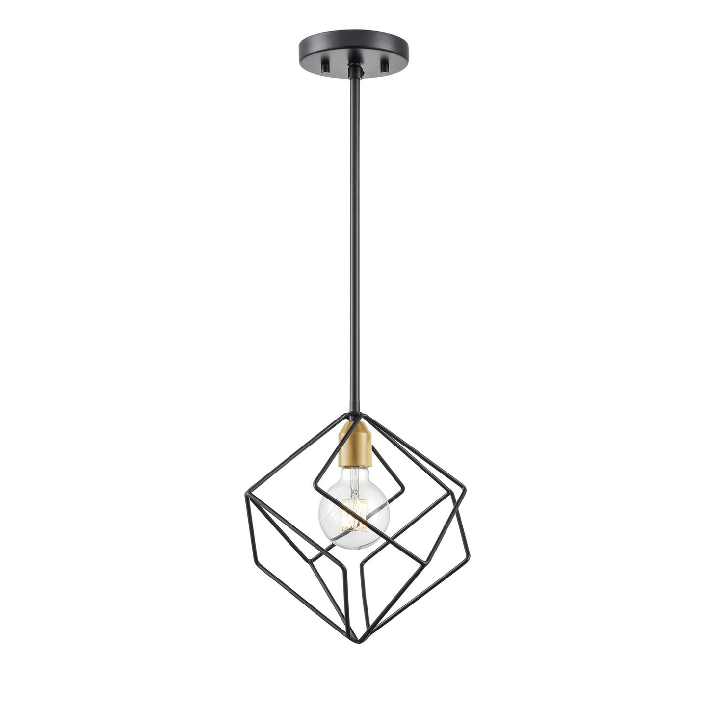 DVI Lighting - DVP44921BR+EB - One Light Pendant - Ashoona - Brass And Ebony