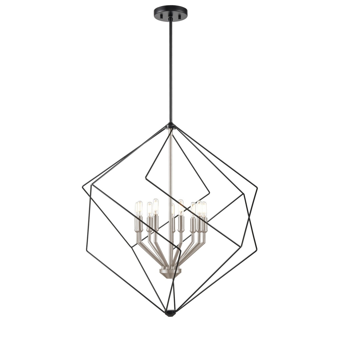 DVI Lighting - DVP44948BN+EB - Nine Light Foyer Pendant - Ashoona - Buffed Nickel And Ebony