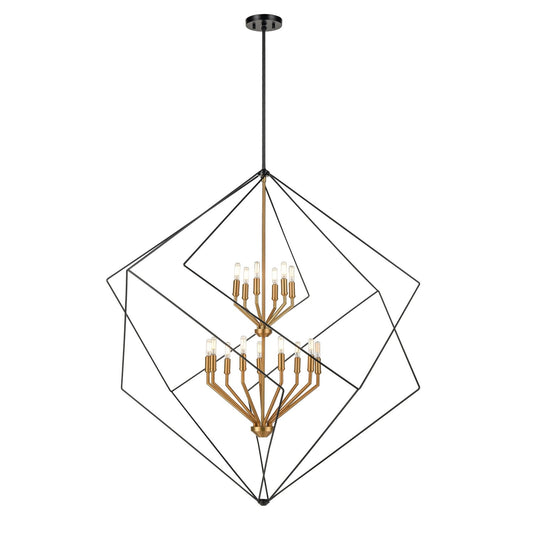DVI Lighting - DVP44949BR+EB - 15 Light Foyer Pendant - Ashoona - Brass And Ebony