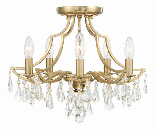 Crystorama - 5930-VG-CL-MWP - Five Light Semi Flush Mount - Cedar - Vibrant Gold