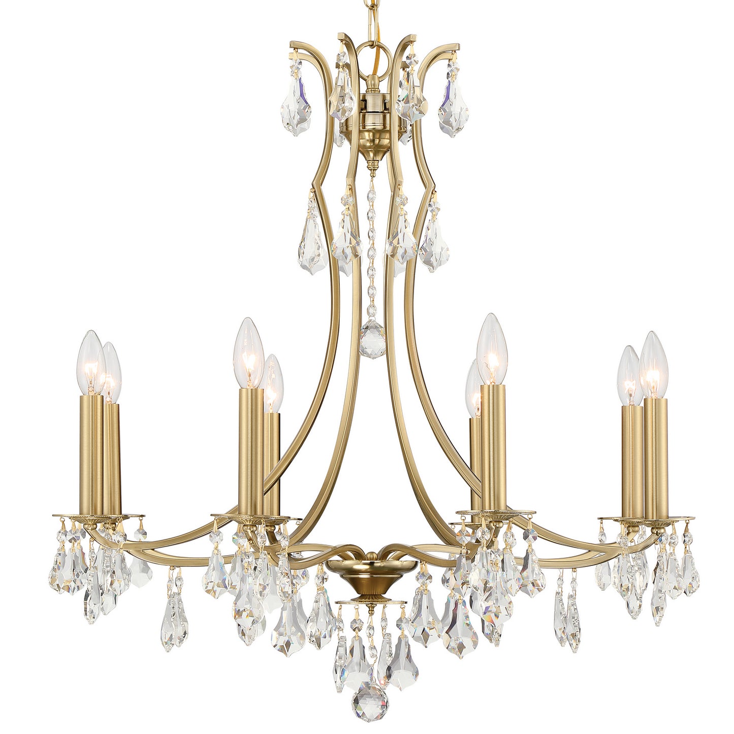 Crystorama - 5938-VG-CL-MWP - Eight Light Chandelier - Cedar - Vibrant Gold