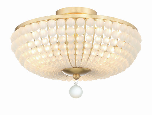 Crystorama - BLA-10660-GA - Three Light Semi Flush Mount - Bella - Antique Gold