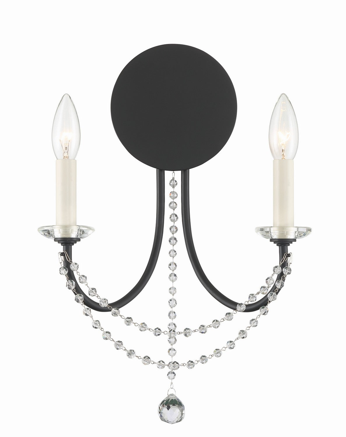 Crystorama - DEL-90802-MK - Two Light Wall Sconce - Delilah - Matte Black