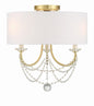 Crystorama - DEL-90803-AG_CEILING - Three Light Semi Flush Mount - Delilah - Aged Brass