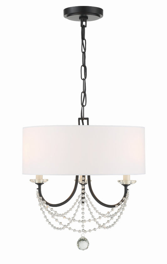 Crystorama - DEL-90803-MK - Three Light Mini Chandelier - Delilah - Matte Black