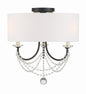 Crystorama - DEL-90803-MK_CEILING - Three Light Semi Flush Mount - Delilah - Matte Black