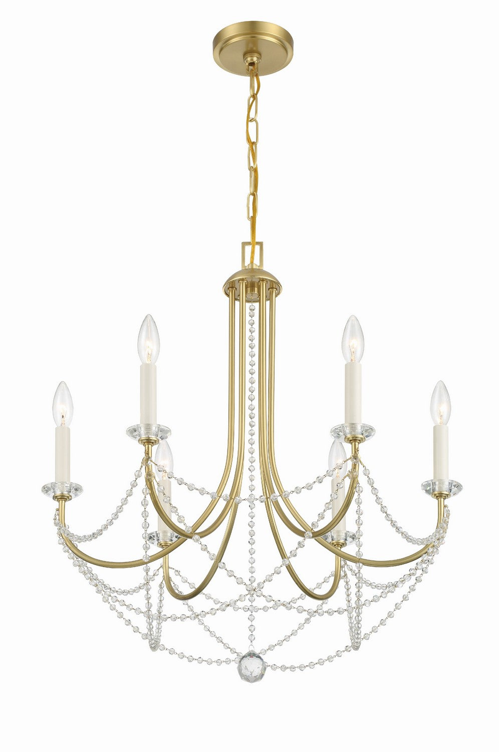 Crystorama - DEL-90806-AG - Six Light Chandelier - Delilah - Aged Brass