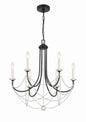 Crystorama - DEL-90806-MK - Six Light Chandelier - Delilah - Matte Black