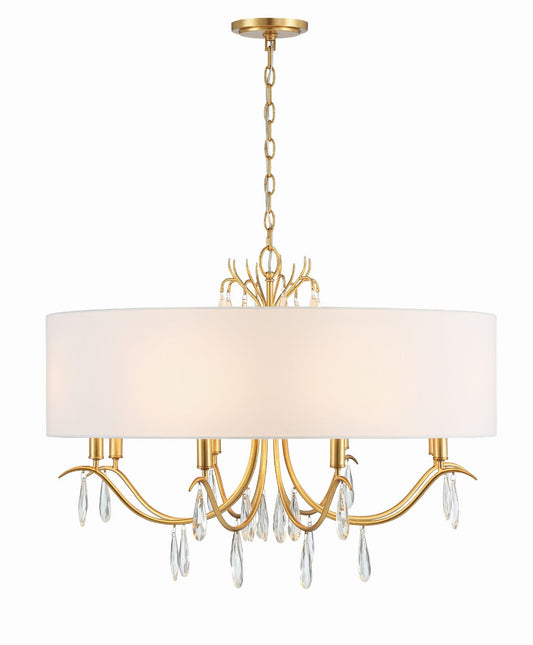 Crystorama - ROL-18808-GA - Eight Light Chandelier - Rollins - Antique Gold