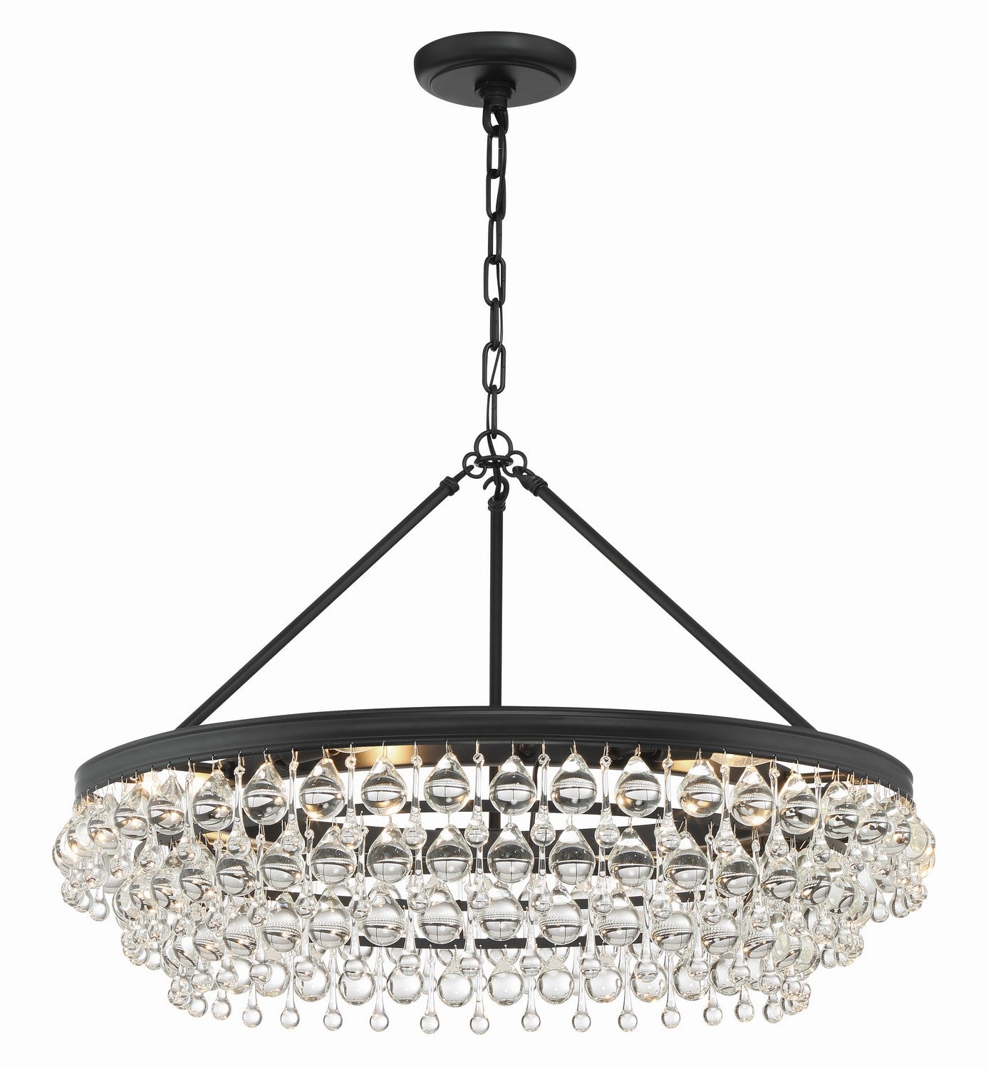 Crystorama - 275-MK - Six Light Chandelier - Calypso - Matte Black