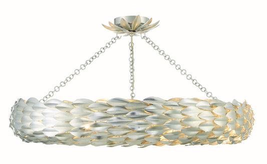 Crystorama - 538-SA_CEILING - Eight Light Semi Flush Mount - Broche - Antique Silver