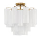 Crystorama - ADD-300-AG-WH_CEILING - Four Light Semi Flush Mount - Addis - Aged Brass