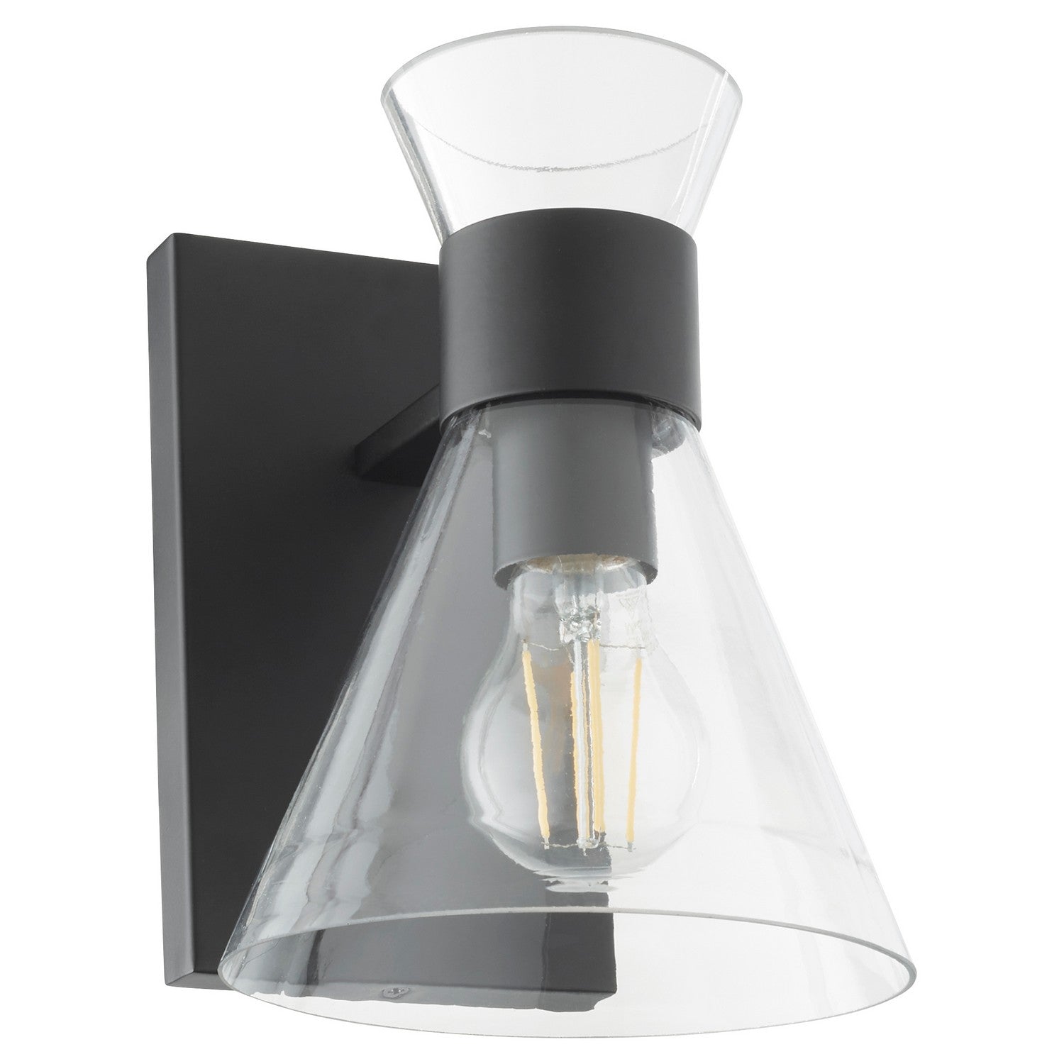 Quorum - 5119-1-259 - One Light Wall Mount - Beldar - Matte Black w/ Clear Glass