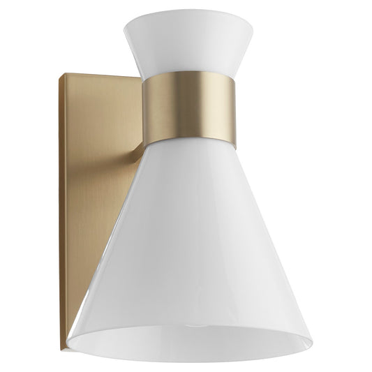 Quorum - 5119-1-80 - One Light Wall Mount - Beldar - Aged Brass w/ Gloss Opal