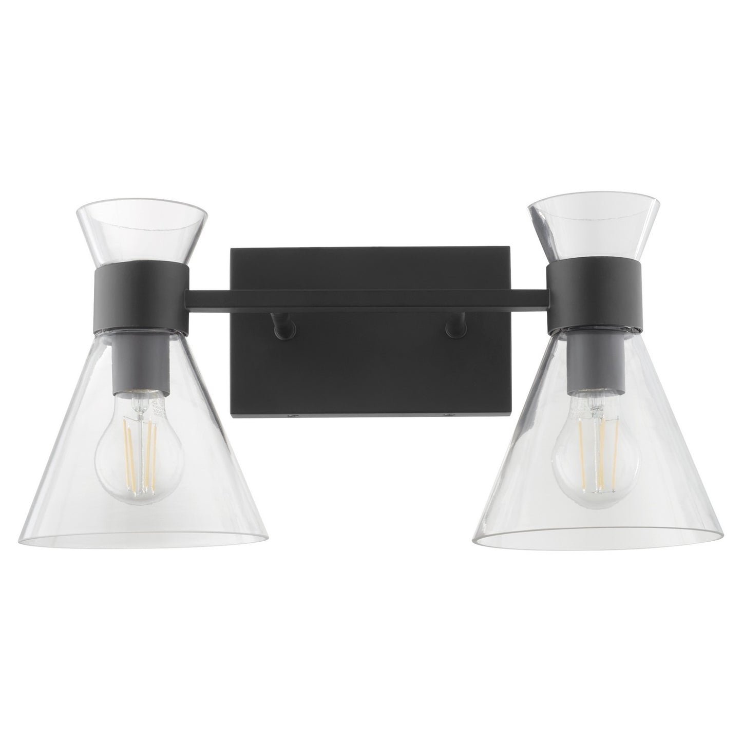 Quorum - 5119-2-259 - Two Light Vanity - Beldar - Matte Black w/ Clear Glass