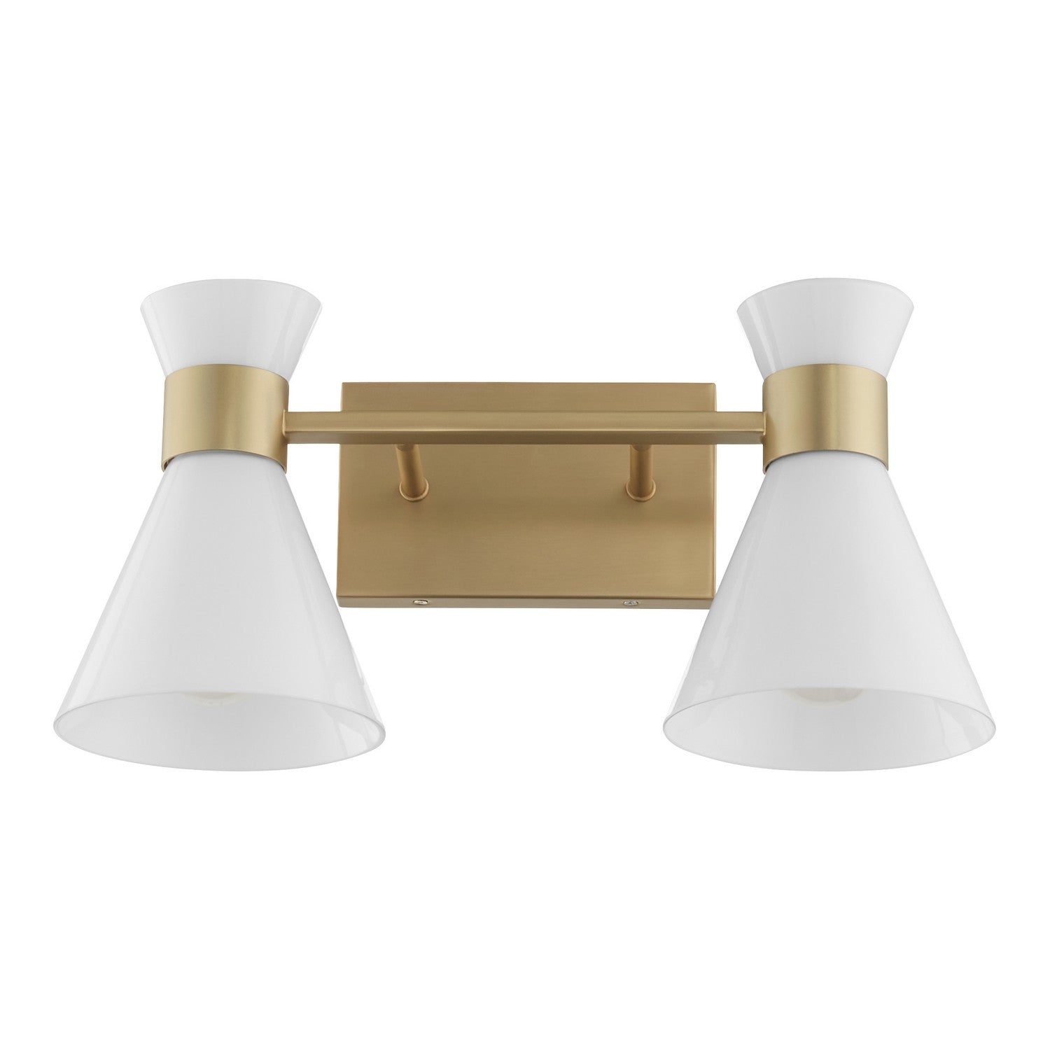 Quorum - 5119-2-80 - Two Light Vanity - Beldar - Aged Brass w/ Gloss Opal