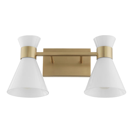 Quorum - 5119-2-80 - Two Light Vanity - Beldar - Aged Brass w/ Gloss Opal