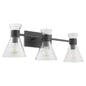 Quorum - 5119-3-259 - Three Light Vanity - Beldar - Matte Black w/ Clear Glass