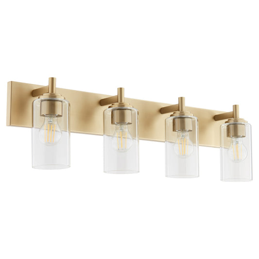 Quorum - 5200-4-80 - Four Light Vanity - Fallstaff - Aged Brass