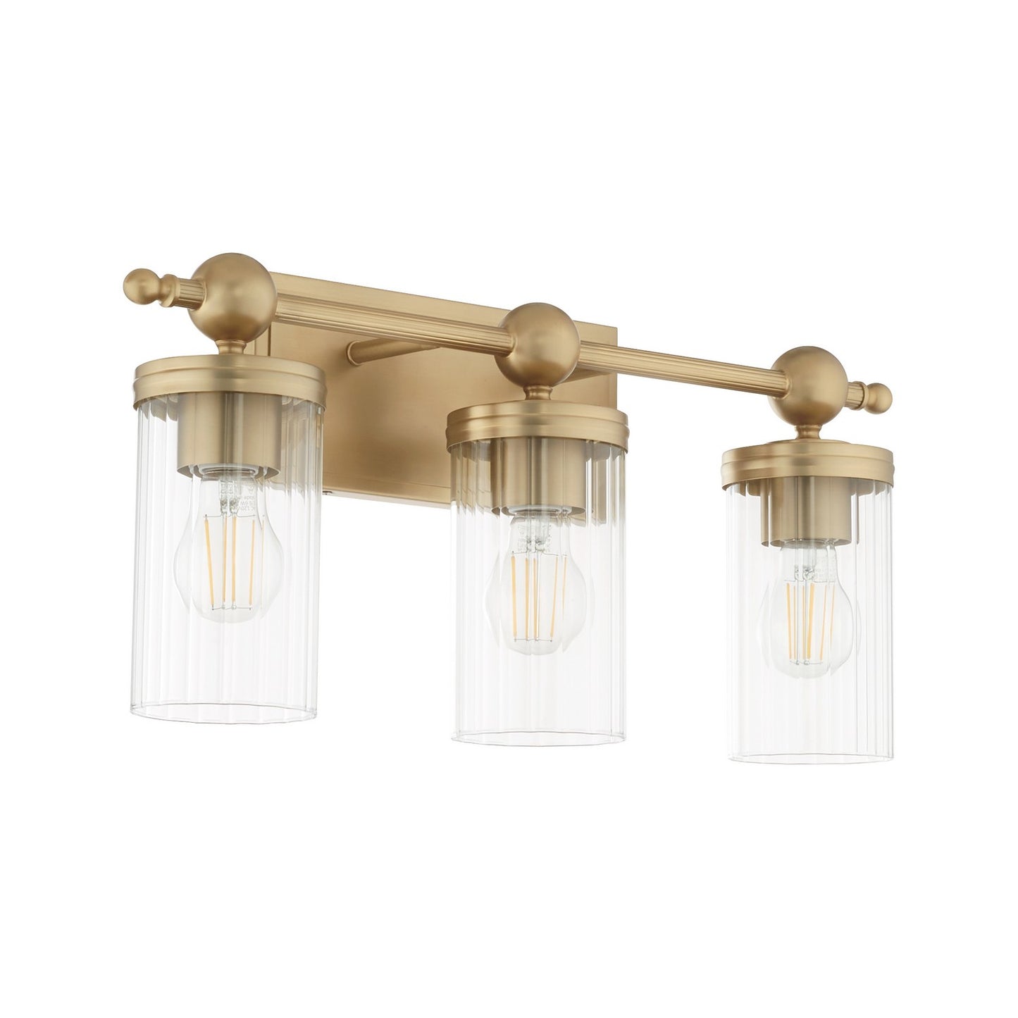 Quorum - 560-3-80 - Three Light Vanity - Lee Boulevard - Aged Brass