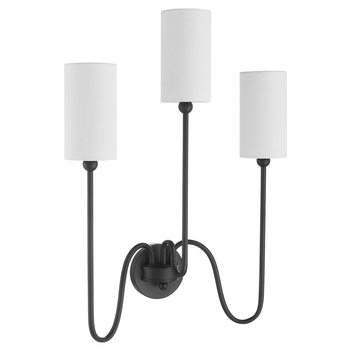 Quorum - 597-3-59 - Three Light Wall Mount - Charlotte - Matte Black