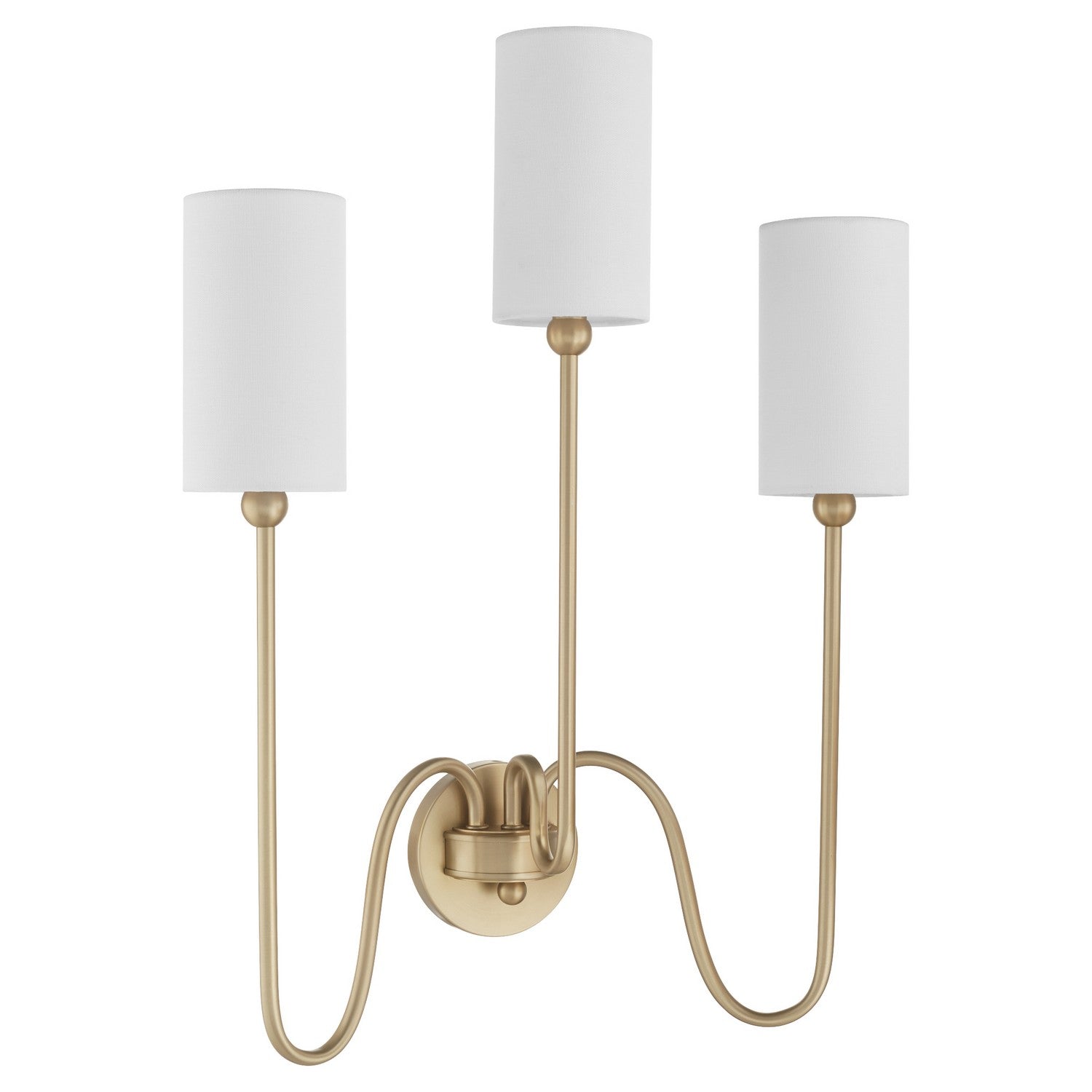 Quorum - 597-3-80 - Three Light Wall Mount - Charlotte - Aged Brass