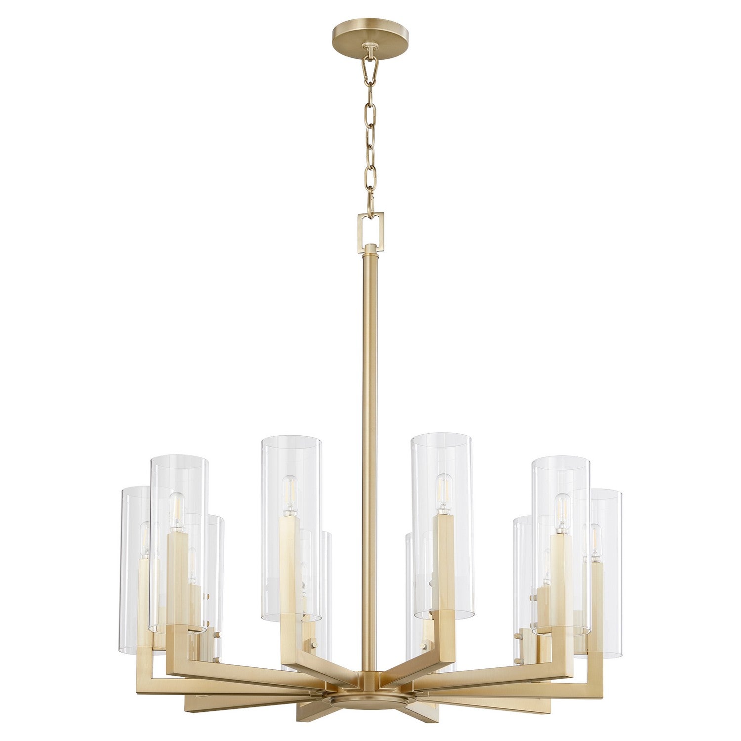 Quorum - 6277-10-80 - Ten Light Chandelier - Harbin - Aged Brass