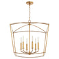 Quorum - 6412-6-74 - Six Light Pendant - Mantle - Gold Leaf