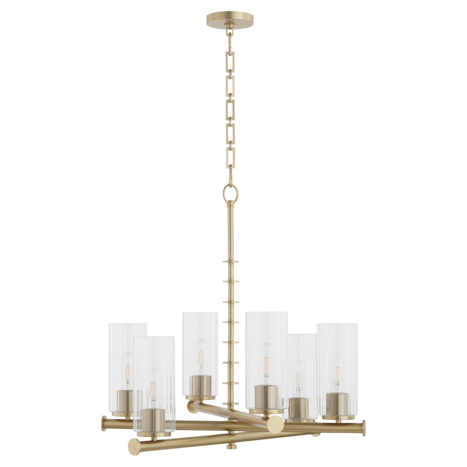 Quorum - 641-6-80 - Six Light Chandelier - Juniper - Aged Brass