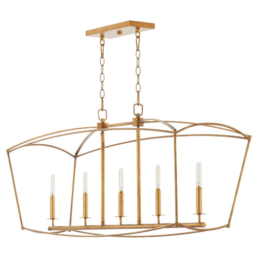 Quorum - 6512-5-74 - Five Light Chandelier - Mantle - Gold Leaf