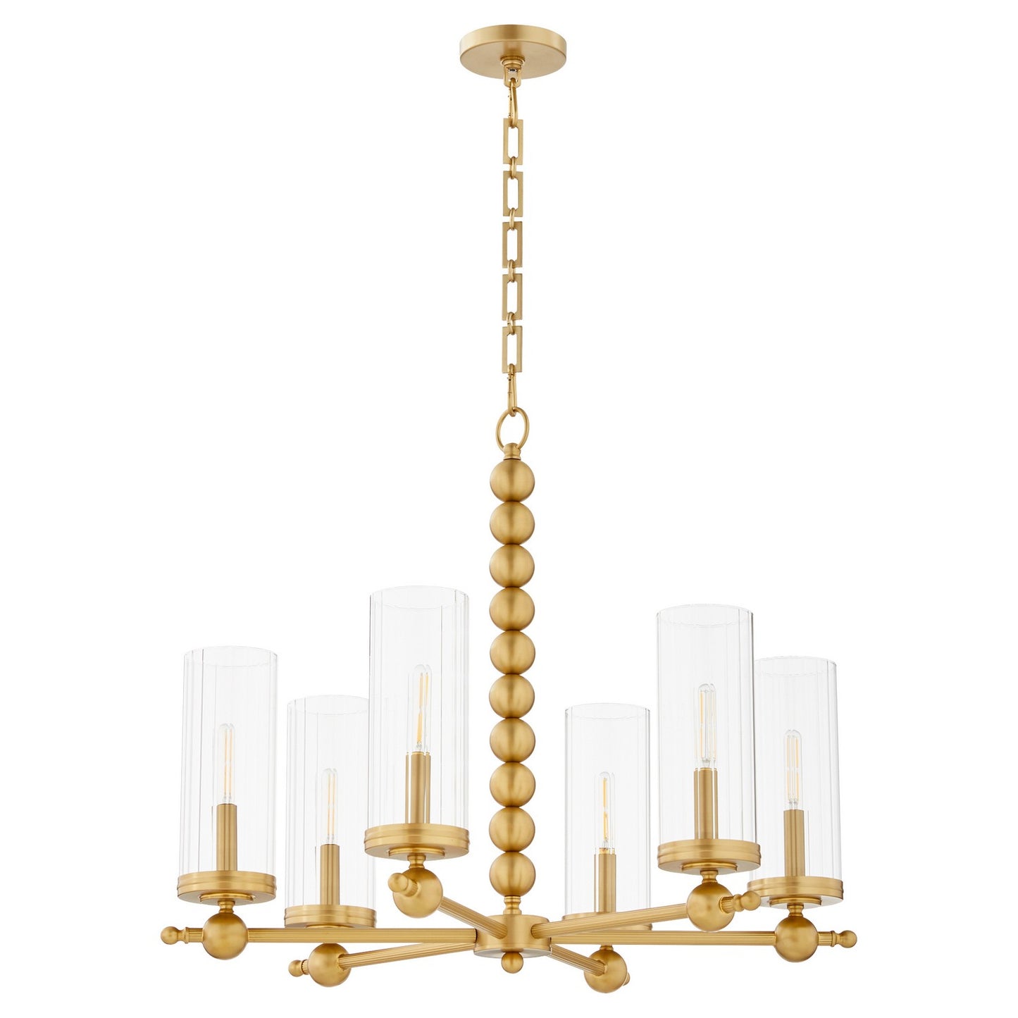 Quorum - 660-6-80 - Six Light Chandelier - Lee Boulevard - Aged Brass