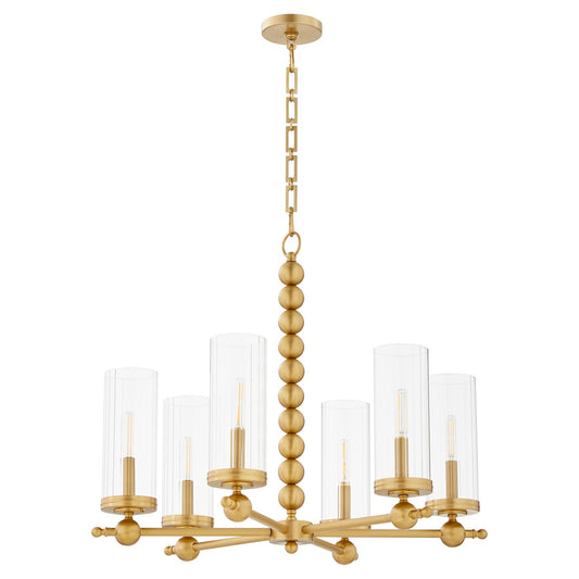 Quorum - 660-6-80 - Six Light Chandelier - Lee Boulevard - Aged Brass