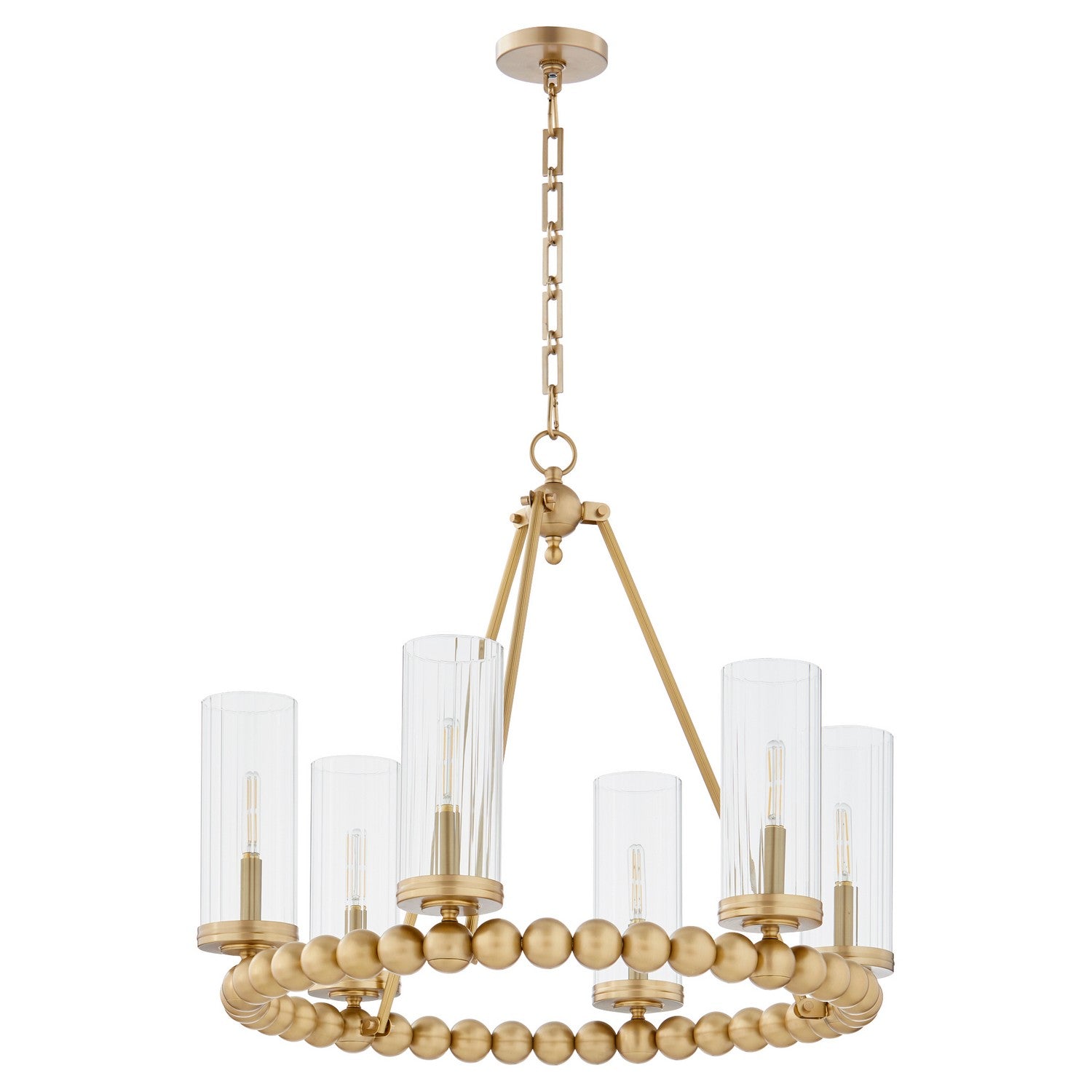 Quorum - 661-6-80 - Six Light Chandelier - Lee Boulevard - Aged Brass