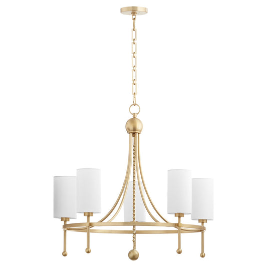 Quorum - 664-5-80 - Five Light Chandelier - Lee Boulevard - Aged Brass