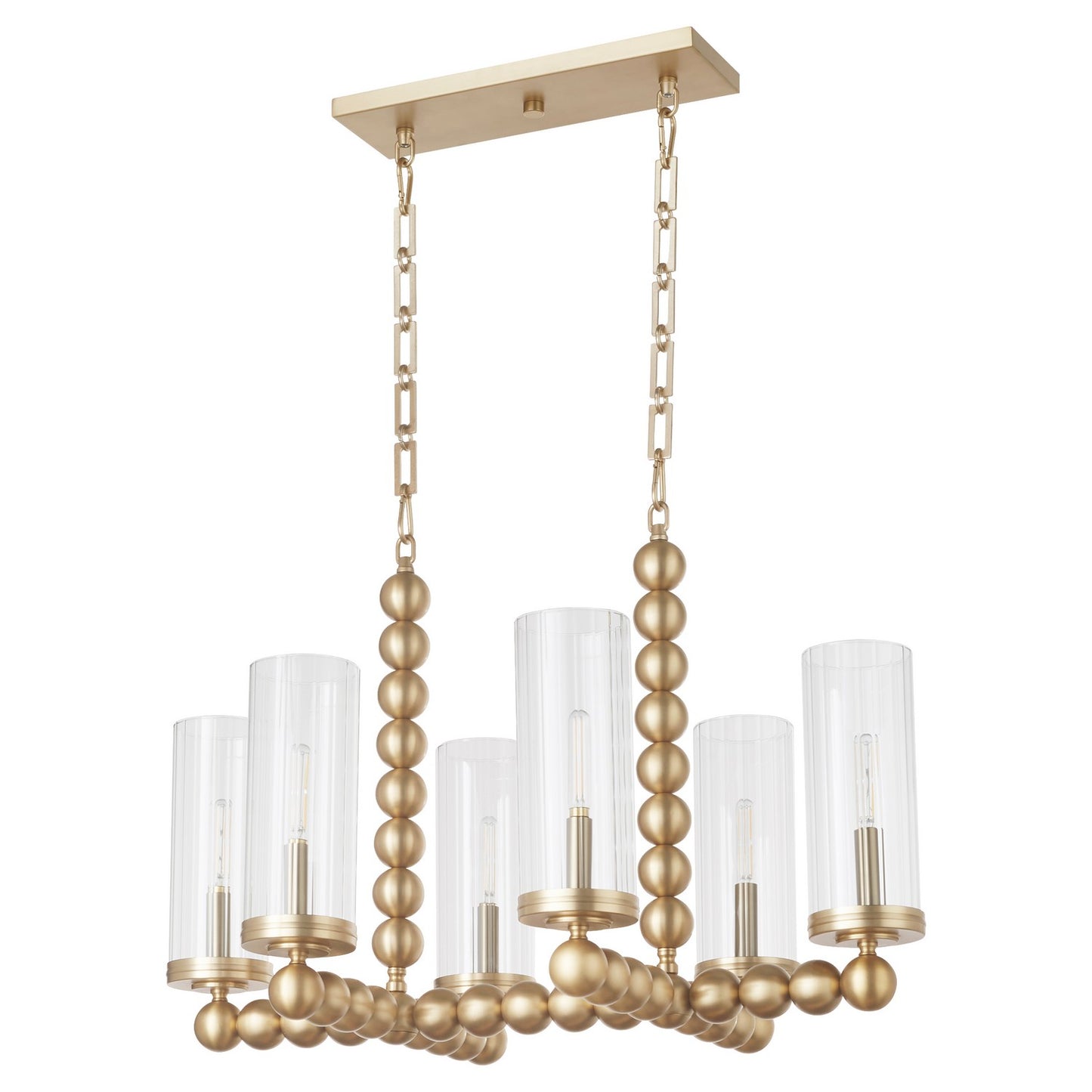 Quorum - 665-6-80 - Six Light Chandelier - Lee Boulevard - Aged Brass