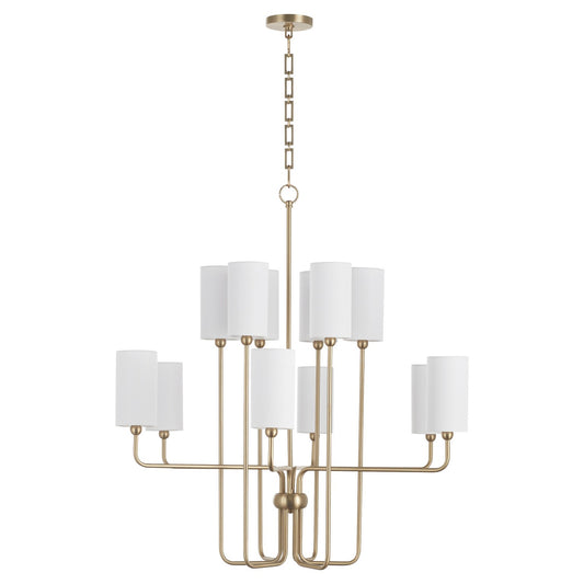 Quorum - 698-12-80 - 12 Light Chandelier - Charlotte - Aged Brass