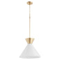 Quorum - 8119-80 - One Light Pendant - Beldar - Aged Brass w/ Gloss Opal